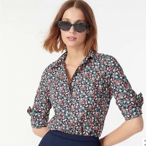 LIBERTY X J. CREW Sarah Floral Slim Perfect Shirt 4